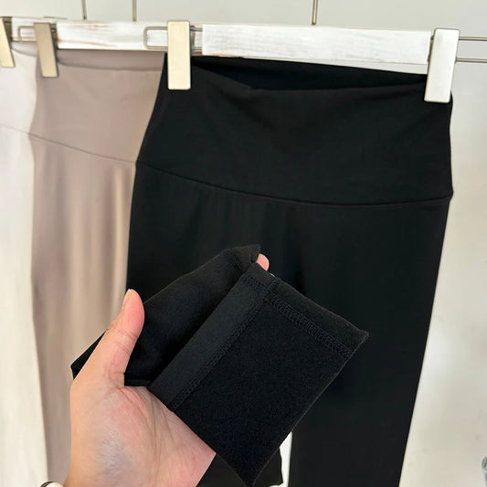 Velvet High-Waisted Yoga Pants Autumn Winter Warm High-Elasticity Hip-Lifting Fitness Running Leggings for Women External Wear